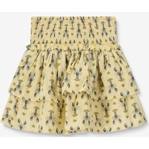 Sissy-Boy - Lichtgele Rok - Kreeften Print - Elastische Taille - Wafelstofkwaliteit