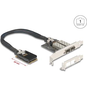 Delock - Mini PCIe-module - Netwerkkaart - 2 Gigabit LAN-interfaces