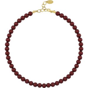 ARLIZI 1170 Parelketting - Dames - 925 Zilver Verguld - 44 cm - 8 mm - Rood