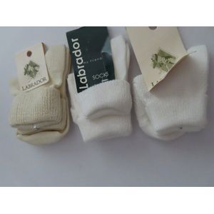 Sokken - 3 Pack - Wit , ecru , wit - Effen - Unie - 19 / 20