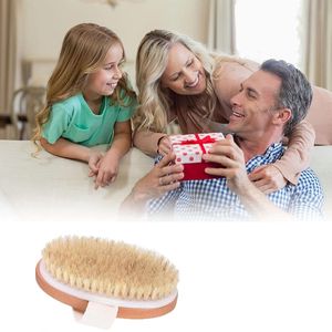 Droog Borstelen Body Borstel - Exfoliërend - 1 stuk - Natuurlijk hout - 13x6.5 cm