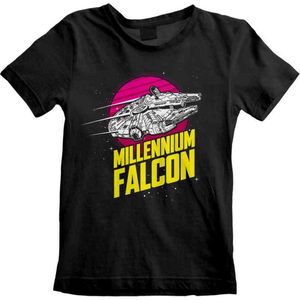 Disney Star Wars - Millennium Falcon Circle Kids Tshirt - Kids tm 4 jaar - Zwart