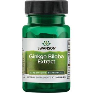 Swanson Health Ginkgo Biloba Extract 60mg - 30 capsules