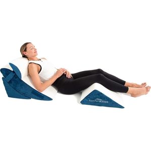 Wigkussen 4-delige ergonomische kussenset | 12-in-1 multifunctioneel design met uitneembare en wasbare overtrek voor slapen en lezen