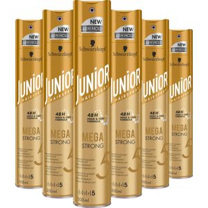 6x Junior Haarspray Mega Strong 300 ml
