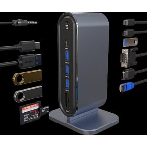 ZEERKEER USB C Hub 12 in 1 - Docking Station - USB 3.0 - Zwart
