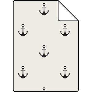 Proefstaal ESTAhome behang ankers beige en zwart - 26,5 x 21 cm - 128873-S