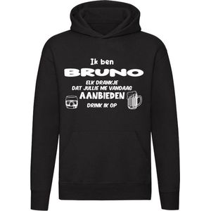 Ik ben Bruno, elk drankje dat jullie me vandaag aanbieden drink ik op Hoodie | jarig | verjaardag | cadeau | kado | Unisex | Trui | Sweater | Capuchon