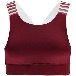 Re-Born - Sportkleding - Workout top - Sport beha x-over - Dames - Donkerrood - Maat S