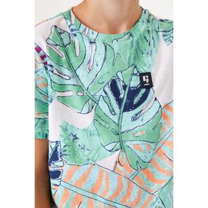 GARCIA Jongens All over print T-shirt Wit Korte mouw - Maat 140/146