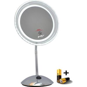 Gérard Brinard verlichte spiegel LED spiegel incl. batterij & adapter - 5x vergroting - Ø20cm
