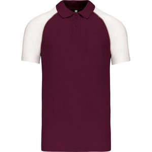 Kariban Baseballpolo K226 - Bordeaux / White - L