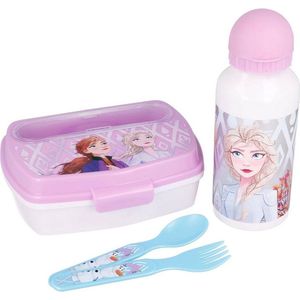 Frozen lunchset - beker met lunchbox en bestek - Anna en Elsa broodtrommel