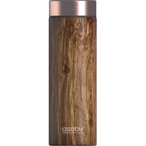 Asobu Le Baton Travel Bottle - Thermosfles - 500 ml - Reisfles Robuust - houtkleur met koperkleur levenslang garantie