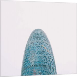 Vlag - Torre Glòries Wolkenkrabbers in Barcelona, Spanje - 100x100 cm Foto op Polyester Vlag