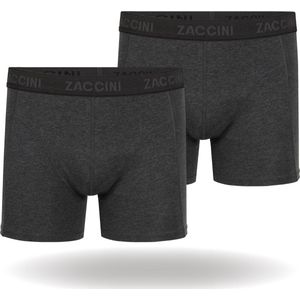 Zaccini Cotton Stretch Boxershorts - Grijs - 2 stuks - Heren onderbroeken - Boxer - 95% Katoen - Maat S