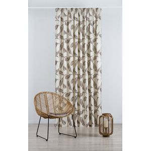 Nydia-Gordijn Kant en Klaar-Beige-210x245 cm-met plooiband