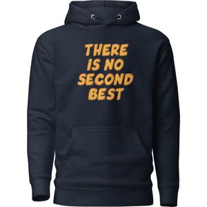 No Second Best - Premium Unisex Bitcoin Hoodie - Kleur Marine Blauw - Maat S | Bitcoin cadeau| Crypto cadeau| Bitcoin Trui| Crypto Trui| Crypto Hoodie| Bitcoin Hoodie| Bitcoin Merch| Crypto Merch| Bitcoin Kleding| Crypto Kleding