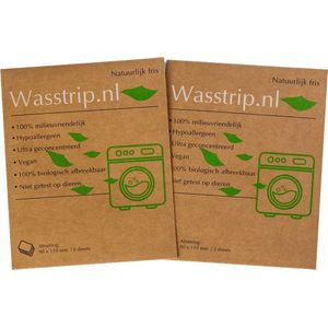 Wasstrips proefpakket (6 sheets/wasjes) - Natuurlijk fris - voor alle wasmachines - voor alle kleuren was - voor koud en warm wassen - plastic vrij en CO2 neutraal
