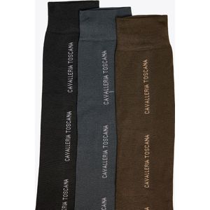 Cavalleria Toscana CT 3pack Repeat Logo Sokken L Blauw/grijs/bruin