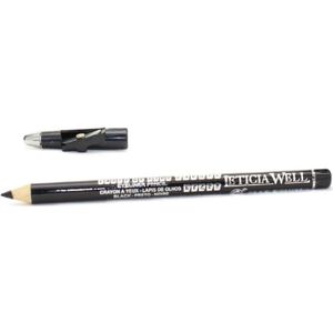 Leticia Well - Kajal/Khol/Kohl/Carbon oogpotlood met puntenslijper - Zwart/Black - 1 stuks