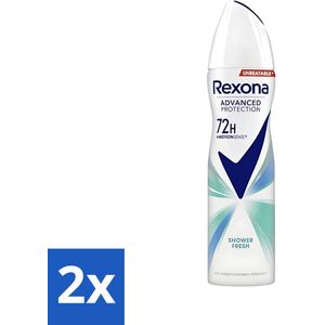 2 x Rexona Deodorant Spray Advanced Protection Shower Fresh 150 ml - Rexona Deodorant - Anti-transpirant - 72 Uur Bescherming - MotionSense - Shower Fresh