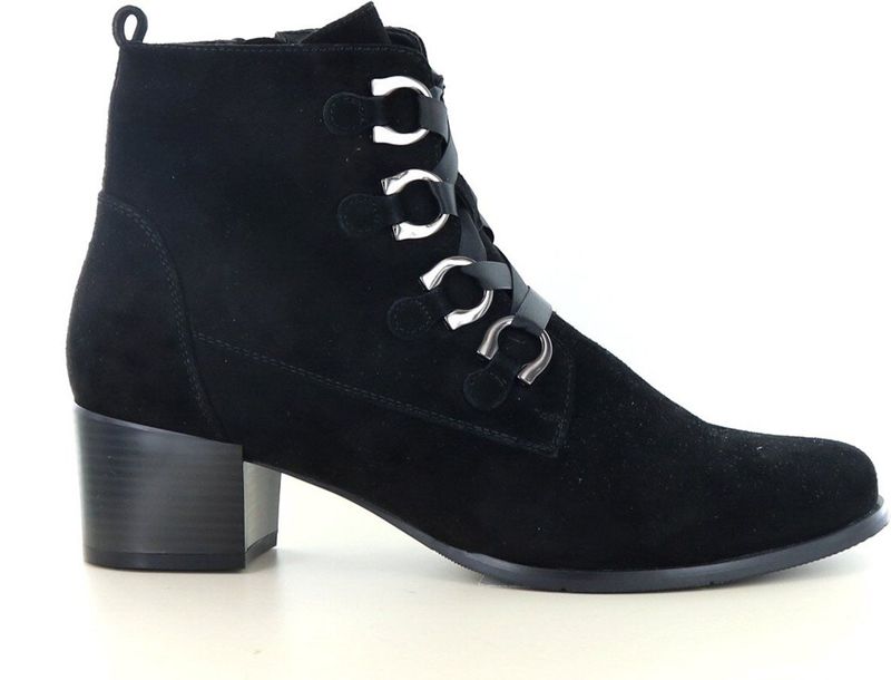 Regarde le Ciel - Jolene 30 - Veterlaarsje - Zwart - Blokhak 4 cm