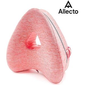 Allecto - Kniekussen voor in Bed - Kniekussen - Glad Ruggengraatuitlijningskussen - Kniekussen Voor Verlichting Van Heuppijn - Kniesteunkussen - Heupkussen Voor Zijslapen - Kniekussen Om Aan De Zijkant Te Slapen (Rood)