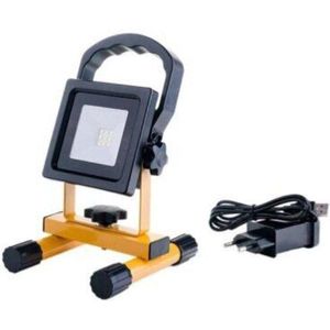 Projecteur LED Rechargeable 10W Portable IP44 Phare JAUNE - Blanc Froid 6000K - 8000K