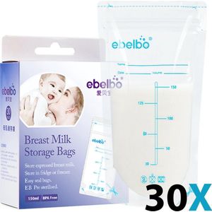 30 stuks 150ml - borstvoeding zakjes - moedermelk zakjes - moedermelk bewaarzakjes - bewaarzakjes met datumsticker - bewaarzakjes - moedermelk bewaarzakjes - borstvoeding bewaarzakjes