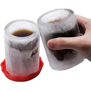 Without Lemon - IJsblok in Beker Vorm - IJs Cup - Mal - IJsblok maker - Drinken - Zomer - Fris - Siliconen - 11x9cm - 180ML - 1 Stuk - Rood