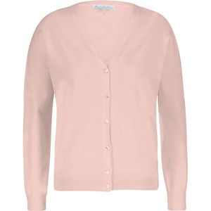 Red Button Vest Cardigan Fine Knit Srb4196 Soft Pink Dames Maat - S