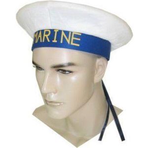 Hoed - Wit, blauw - Matroos - Marine
