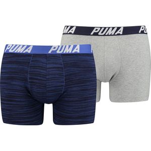 Puma - Spacedye Stripe Boxer - Boxershorts 2-Pack - S - Blauw