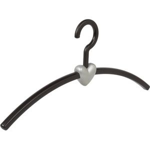 De Kledinghanger Gigant - Garderobehanger - Jassenhanger - Volwassenen - 710720 - 6 Stuks - Eve - Kunststof - Zwart - Zilver - 45 cm - Kledinghanger - Kleerhanger