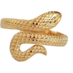 Ring met slang – Boho style – 18-karaats gold plated – Roestvrij staal – Verstelbaar – One size – Slangen ring – Feel Good Store – Goud