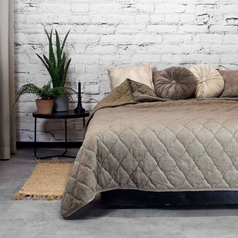 Unique Living - Jenny - Bedsprei - Taupe - Grijs - Polyester
