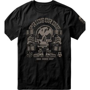 PRIDE or Die T-shirt WORKOUT OR DIE V.3 Katoen Zwart maat XL