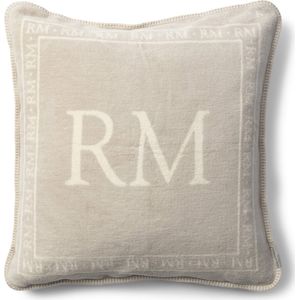 Riviera Maison Kussenhoes, Kussensloop, Sierkussen met logo - RM Logo Pillow Cover 60x60 - grijs - Katoen