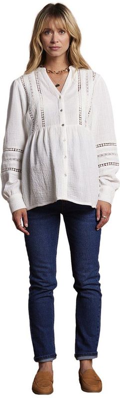 Envie de Fraise - Zwangerschaps- en Borstvoedingsblouse - Wit - Macramé Kant