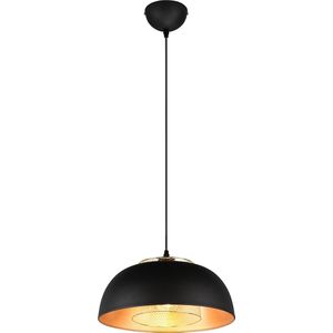LED Hanglamp - Hangverlichting - Torna Palmo XL - E27 Fitting - 1-lichts - Rond - Mat Zwart - Aluminium