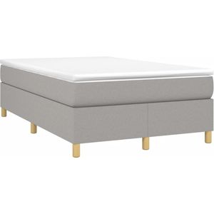 vidaXL - Boxspring - met - matras - stof - lichtgrijs - 120x190 - cm