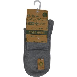 HEREN BIO SOKKEN - Bio katoen chaussettes - 4 paar - grijs - Mannen Maat 39/42