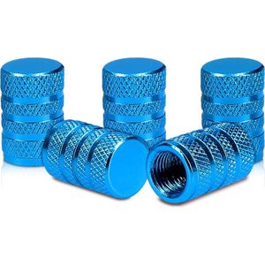 kwmobile 5x autoventieldoppen - Ventieldopjes van metaal in lichtblauw - Ook voor fiets en motor