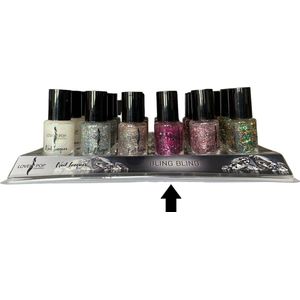 Lovely Pop Cosmetics - Nagellak - Transparant met lila en fel roze gekleurde glitters - Nummer 25