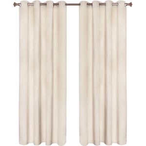 Huis-tuin online -gordijnen -verduisterings -fluweel-2 stuks -beige -140x225 cm