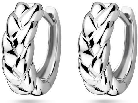 Zilver gerhodineerd klapoorringen 12,5 mm - 1339798