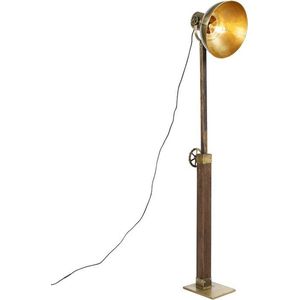 QAZQA mangoes - Industriele Vloerlamp | Staande Lamp - 1 lichts - H 146 cm - Brons - Industrieel - Woonkamer | Slaapkamer