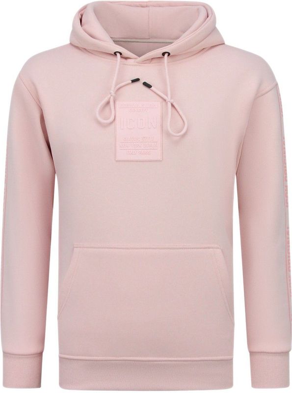 Oversized Hoodie Heren met Capuchon - Trui Heren ICONS Basic - Dik Geweven Sweater Heren - 5808 - Roze