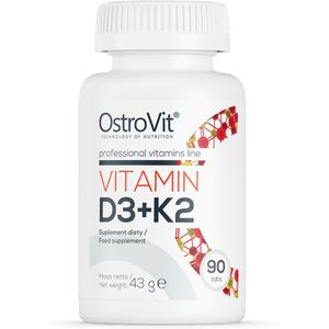 Vitaminen - Vitamin D3 2000 IU + K2 - 90 Tablets - OstroVit - Supplementen - Laboratorium Geteste Kwaliteit!